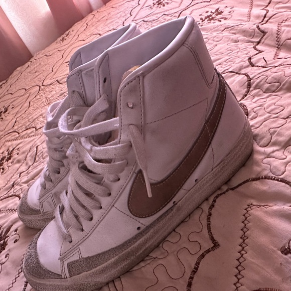 Nike Women's White and Brown High-Top Sneakers - Picture 1 of 4